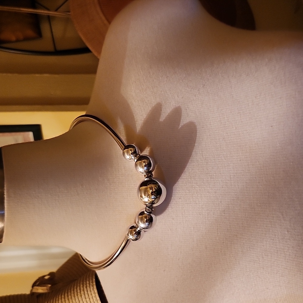 Carol For Eva Graham Silvertone Necklace W/Rhinestone 15- 18"